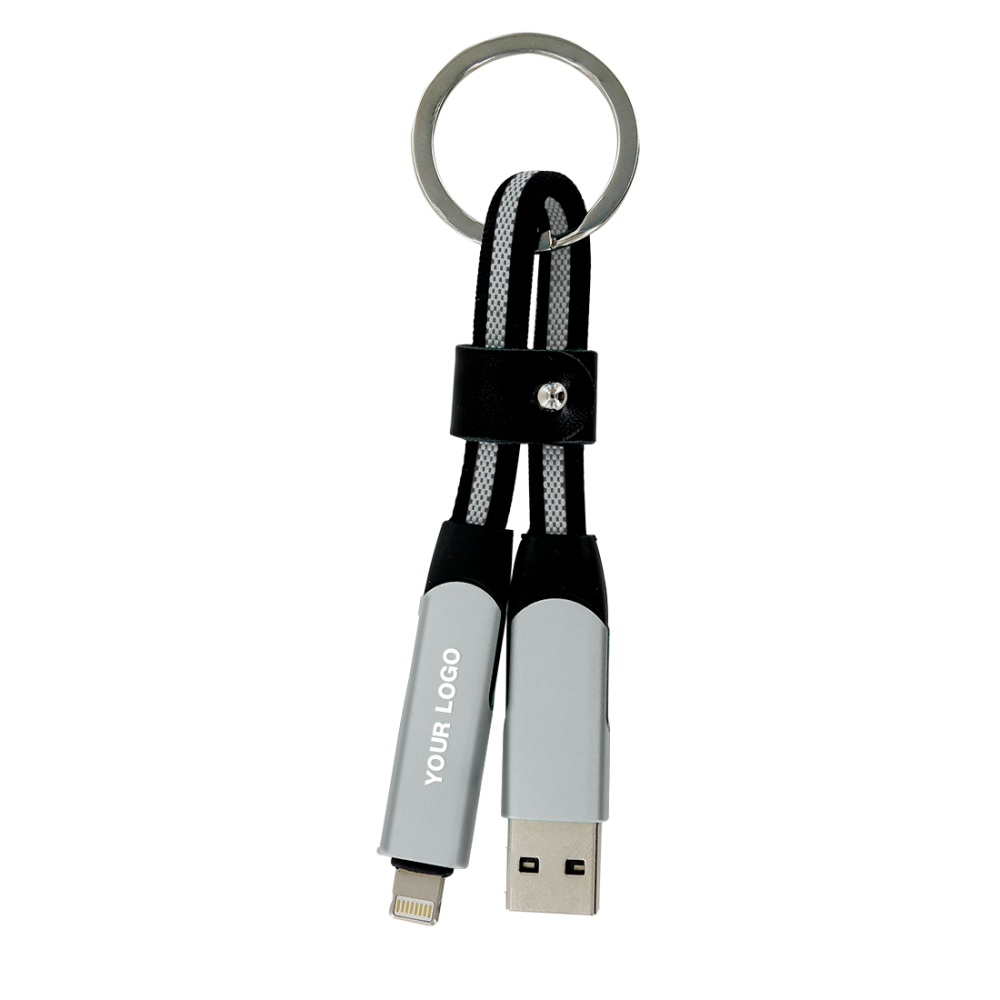 Porte clef cable de charge 6 en 1 en aluminium et Nylon