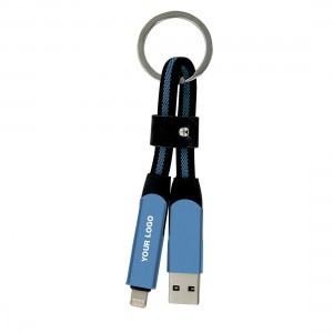 Porte clef cable de charge 6 en 1 en aluminium et Nylon