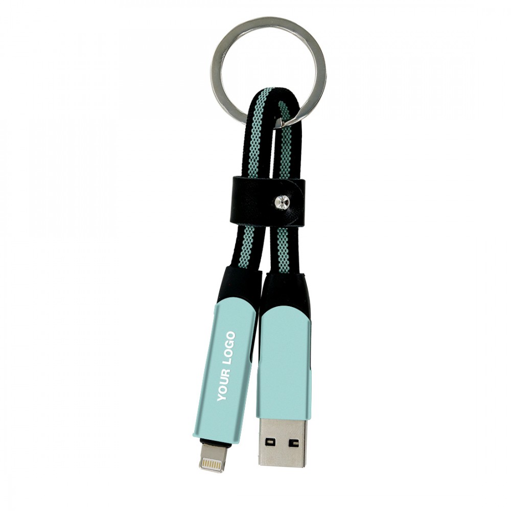 Porte clef cable de charge 6 en 1 en aluminium et Nylon