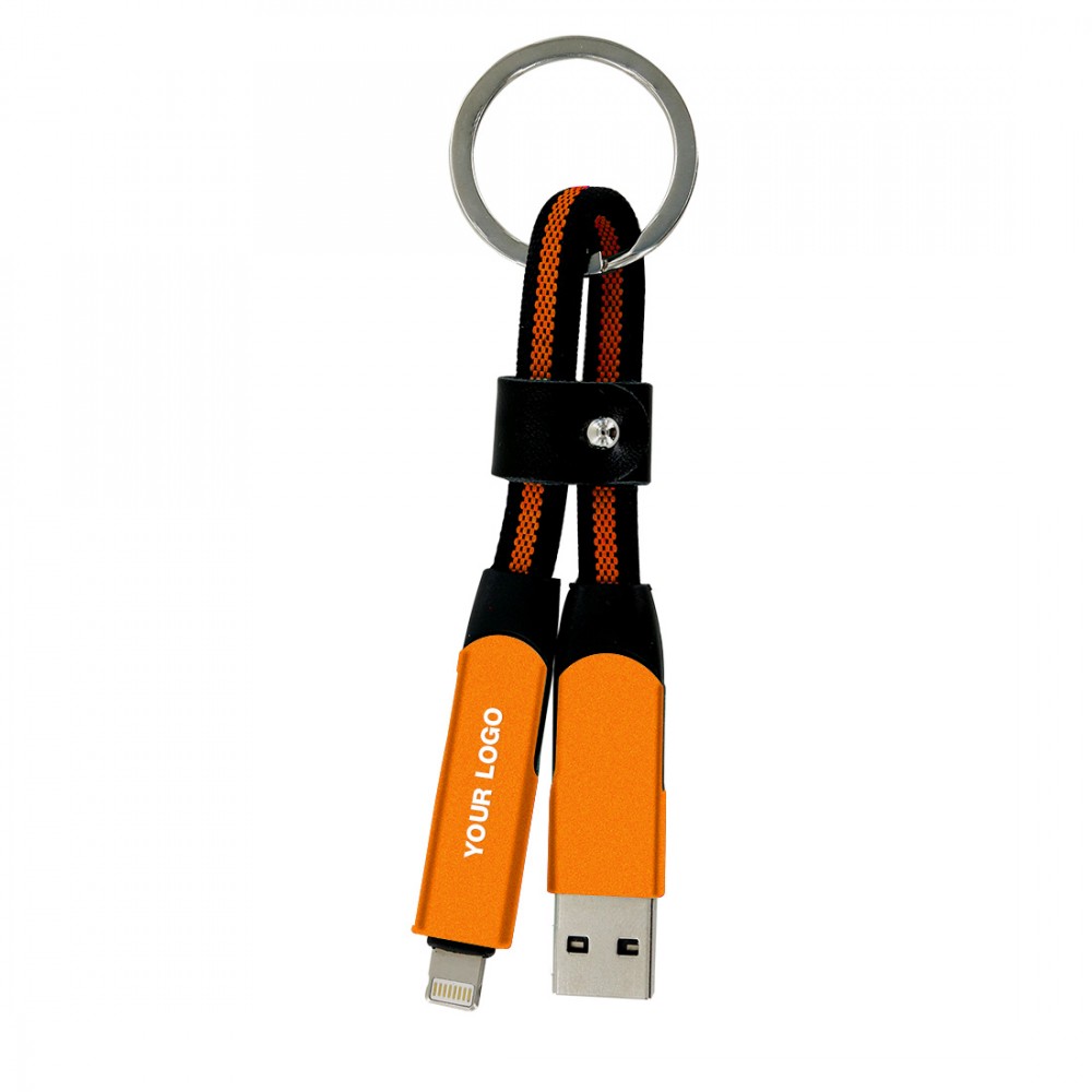 Porte clef cable de charge 6 en 1 en aluminium et Nylon