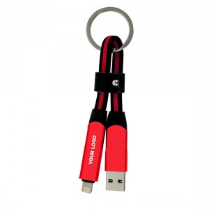 Porte clef cable de charge 6 en 1 en aluminium et Nylon