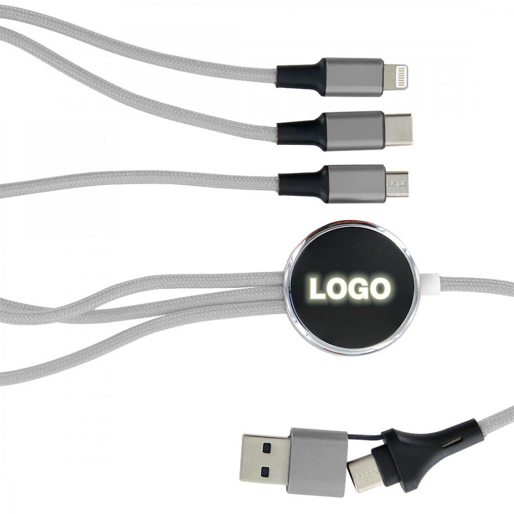 Cable de charge 5 en 1 avec logo lumineux Led