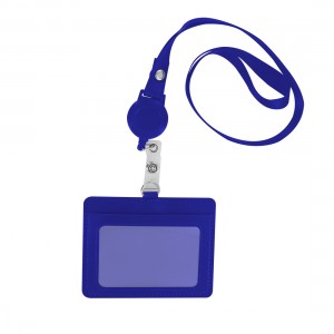 Porte badge en Simili cuir avec tour de cou retractable