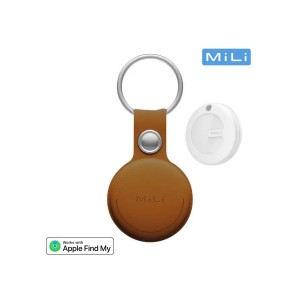 Mili Tag Localisateur avec Porte Clefs Apple Find My Marron