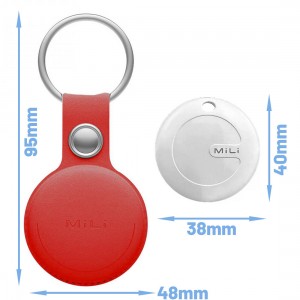 Mili Tag Localisateur avec Porte Clefs Apple Find My - Rouge