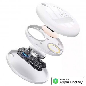 Mili Tag Localisateur avec Porte Clefs Apple Find My - Blanc