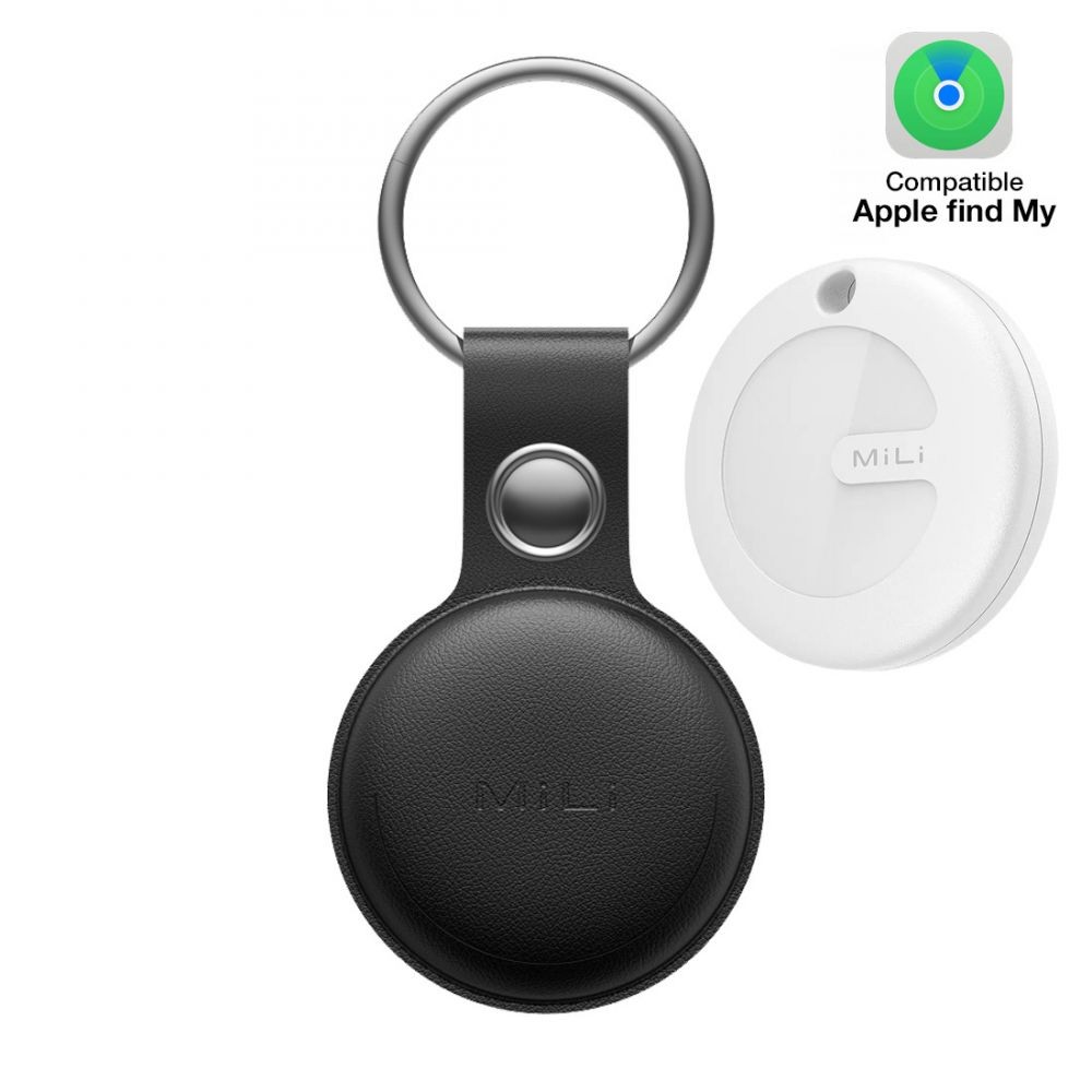 Mili Tag Localisateur avec Porte Clefs Apple Find My - Noir