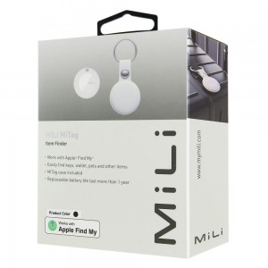 Mili Tag Localisateur avec Porte Clefs Apple Find My - Noir