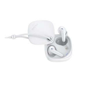 Moxie Minitwin bluetooth stereo headset with sliding case - White